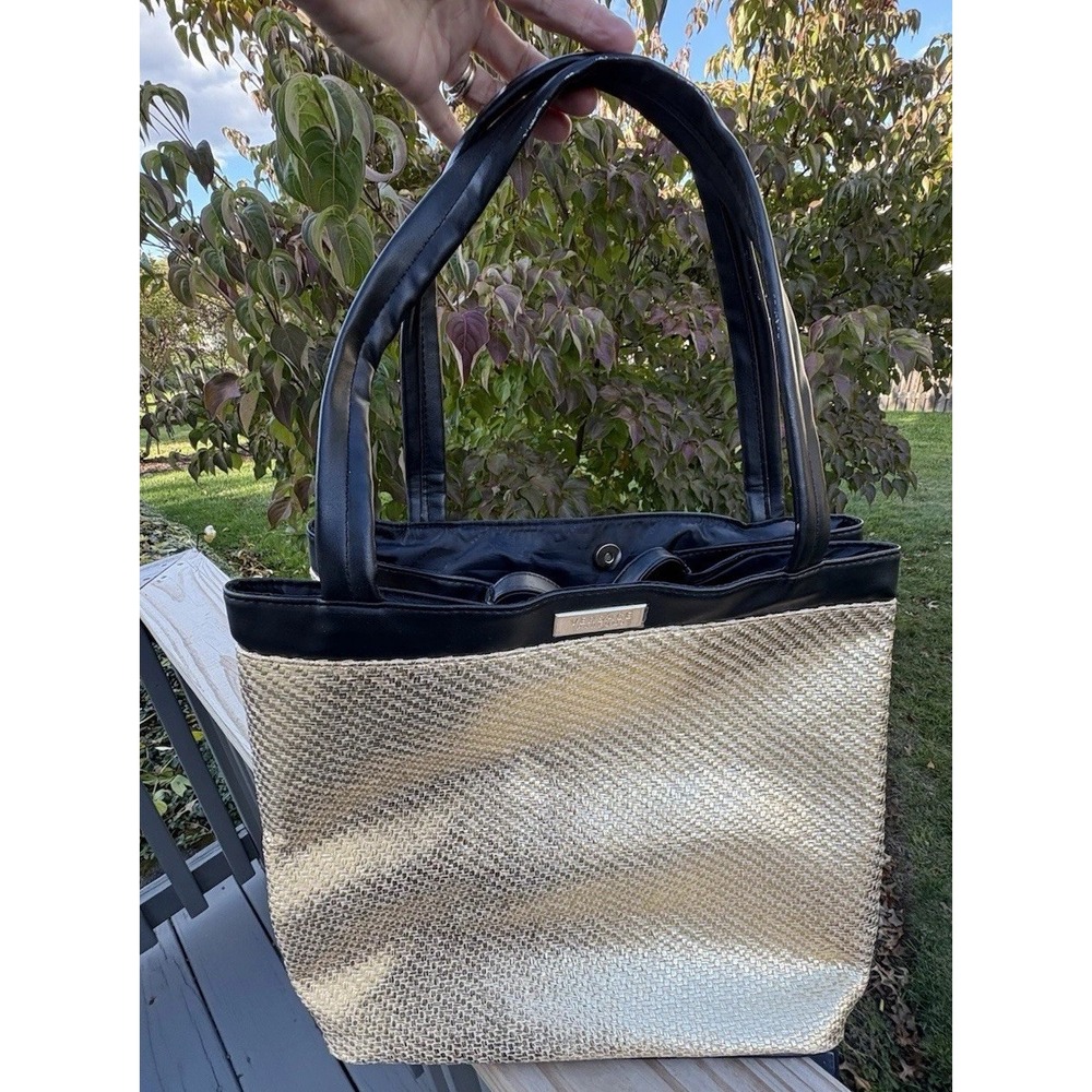 Versace Parfums Golden Woven Women's Tote Bag Authentic. 15x13x9